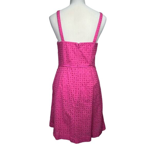Crown and Ivy 10 Women's Pink Eyelet Removable Straps Fully Lined Cotton Dress - Picture 2 of 11